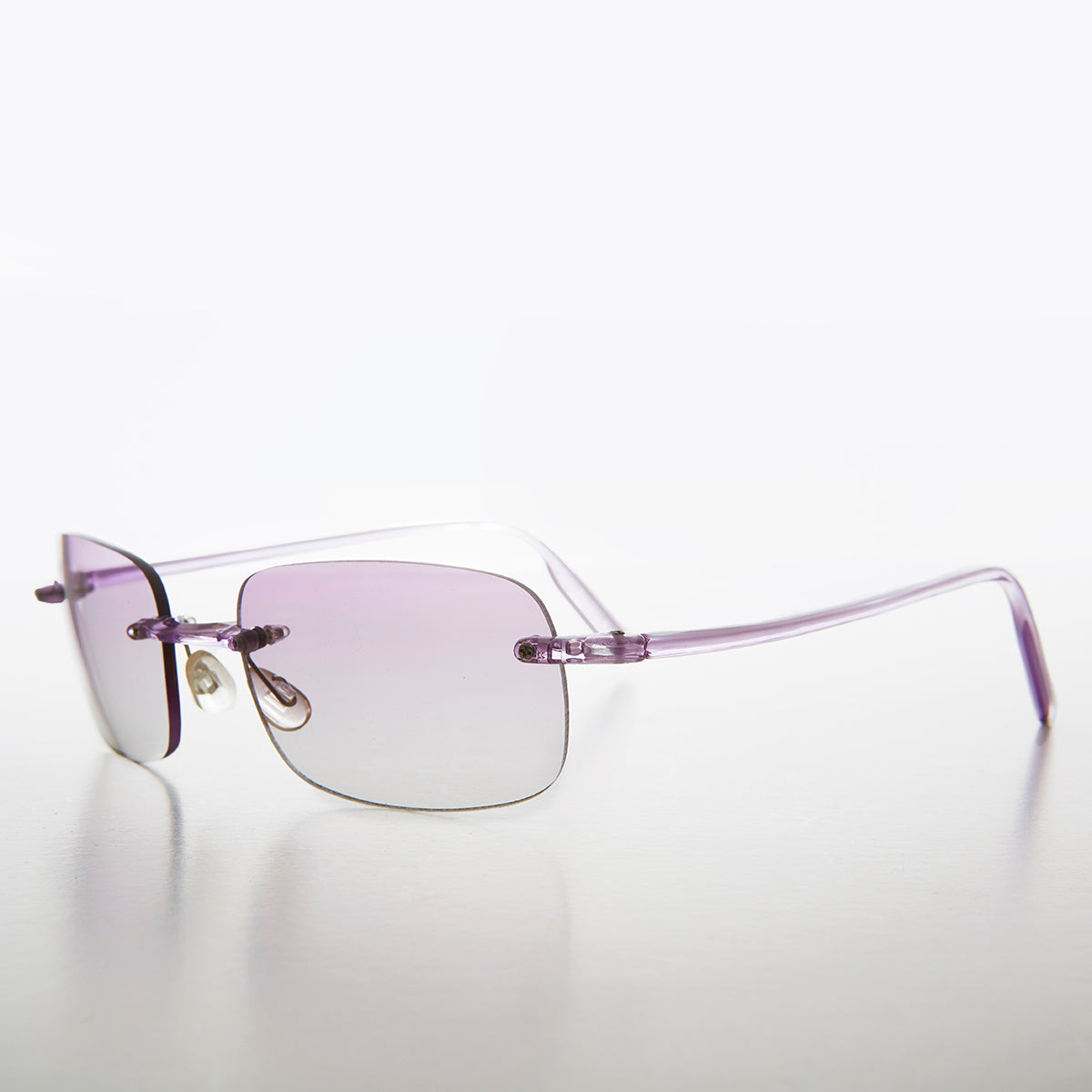 Rimless Color Lens Rectangular Vintage Sunglass- Ansen
