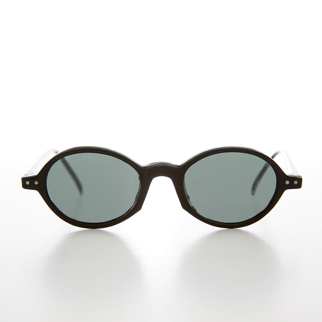 Small Oval Vintage Sunglass with Glass Lens - Burke