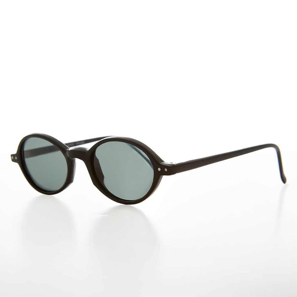 Small Oval Vintage Sunglass with Glass Lens - Burke