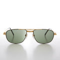 Gold Low Profile Fancy Aviator Vintage Sunglass - Ceaser