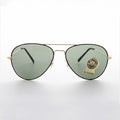 Metal Aviator Vintage Sunglass with Teardrop Glass Lens - Goose