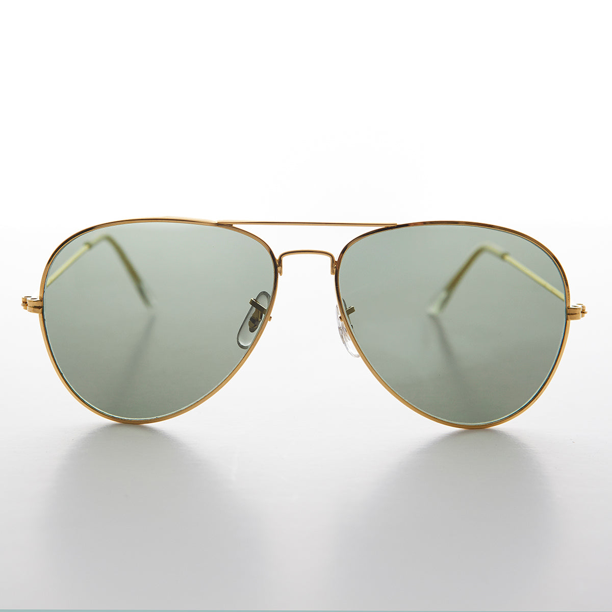 Vintage Metal Aviator Sunglass with Glass Lens - Hughes