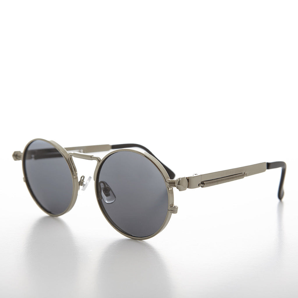 Round Silver Goth Steampunk Sunglass - Ivan 1