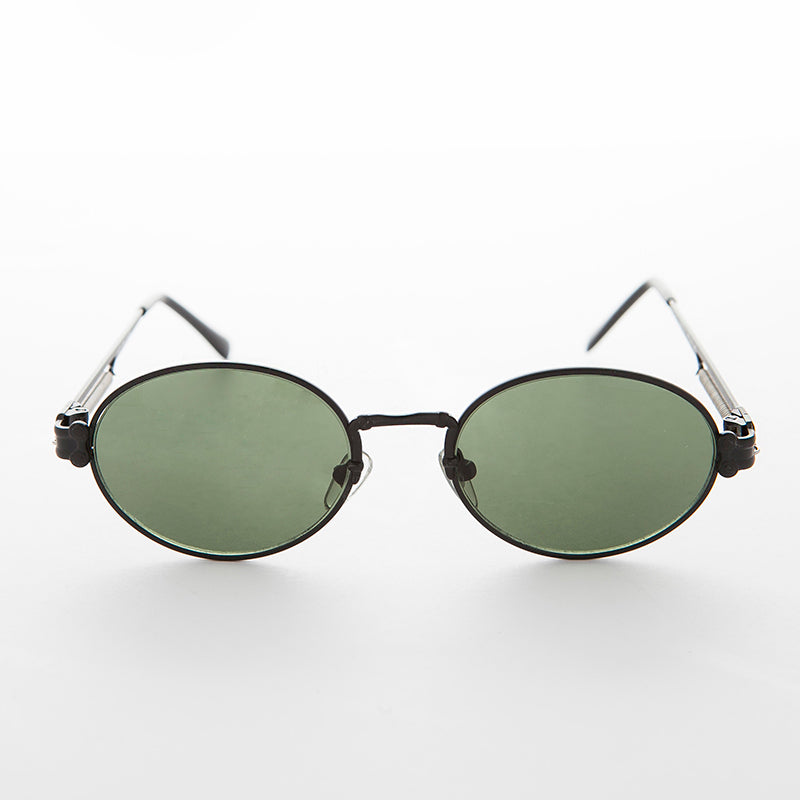 Spring Temple Oval Steampunk Vintage Sunglass - Jeter