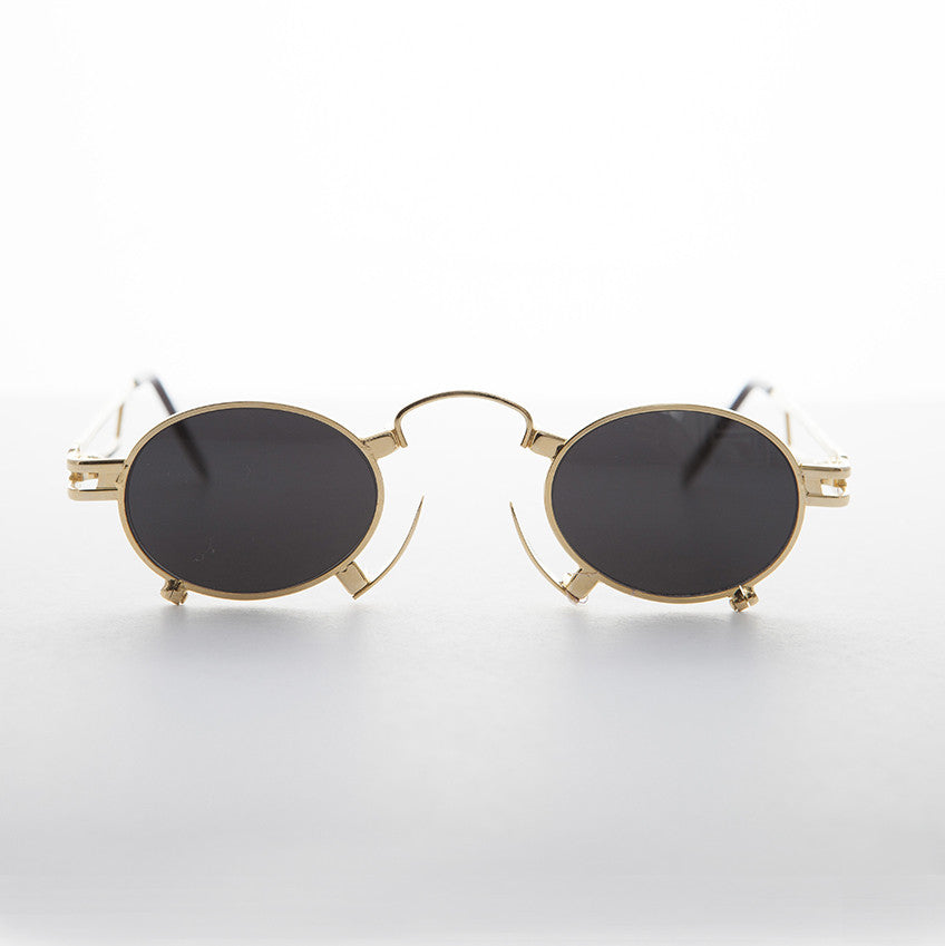 Rare Vintage Steampunk Sunglass with Metal Nose Piece - Jules