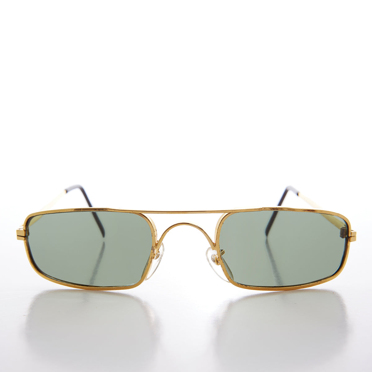 Skinny Sporty Curved Vintage Aviator Sunglass - Kobe