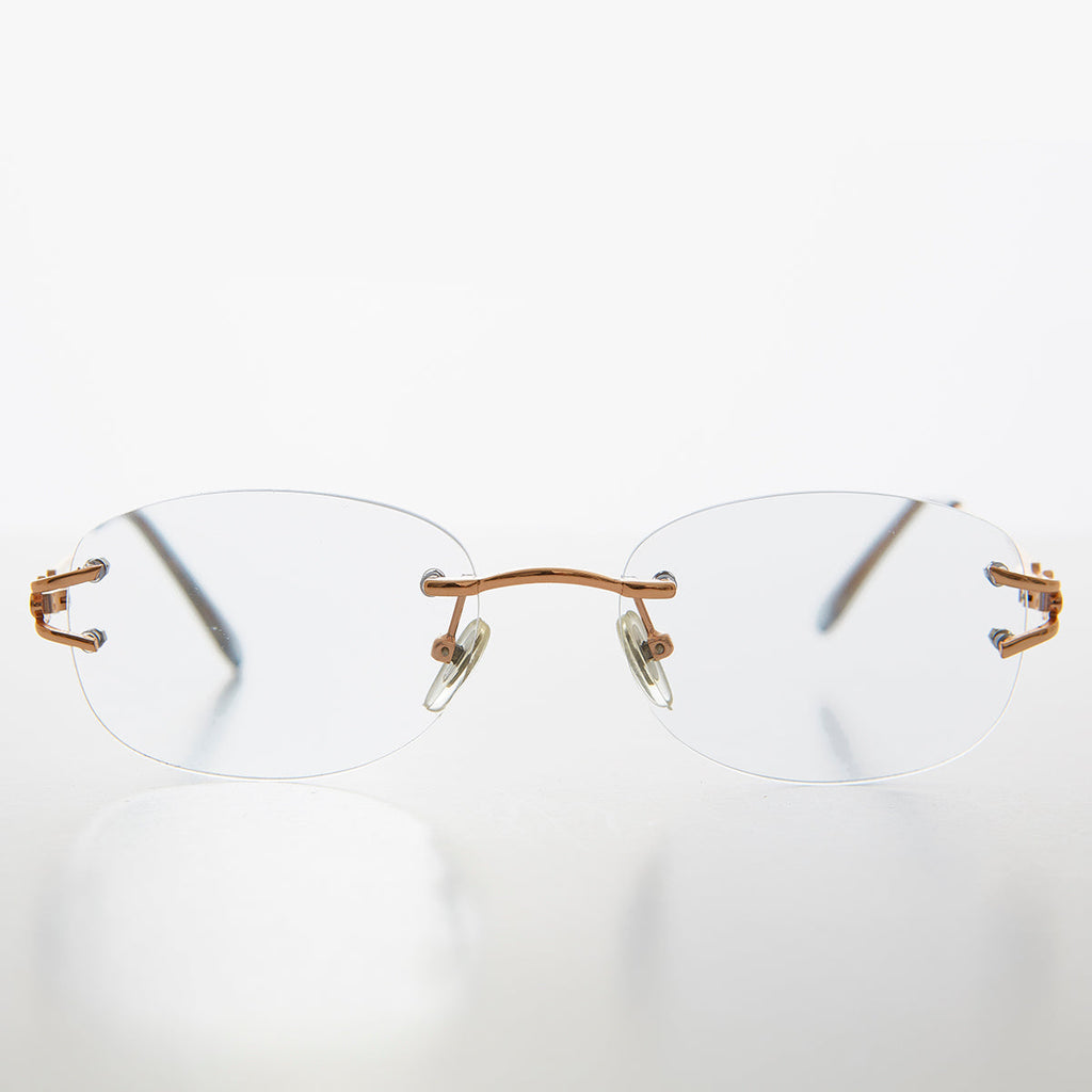 Oval Rimless Colored Lens Readers - Leona