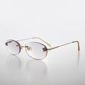 Oval Reading Glasses with Color Tinted Rimless Lens  - Lonnie