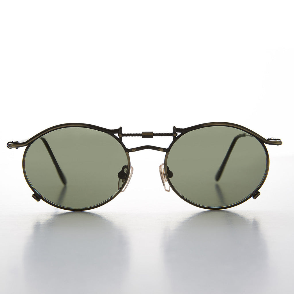 90s Oval Steampunk Sunglass Optical Quality - Lucian