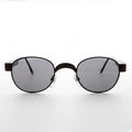 Round Metal Industrial Sunglass with Wide Curve Temples - Ollie