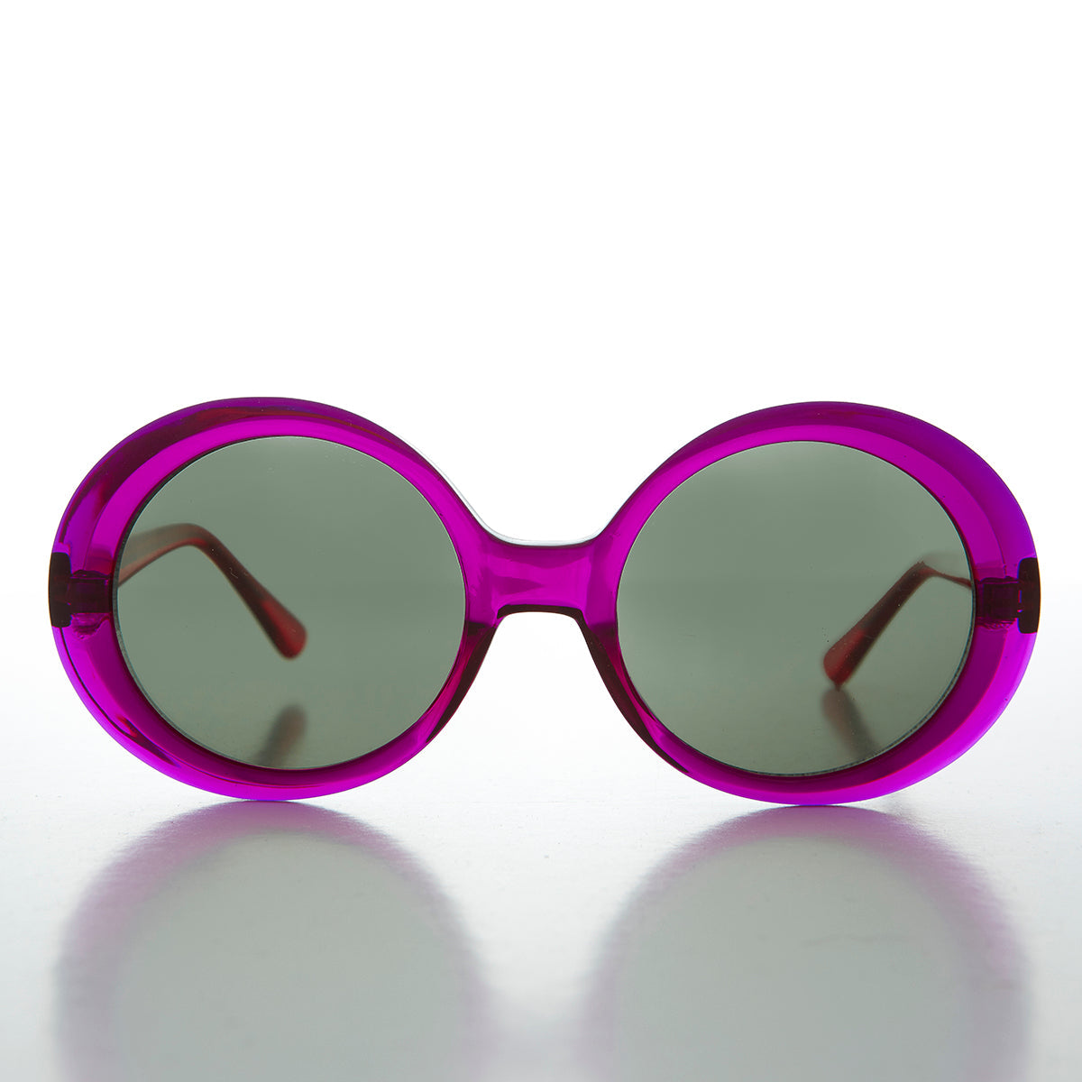 Oversized Round Mod Vintage Sunglasses - Opal