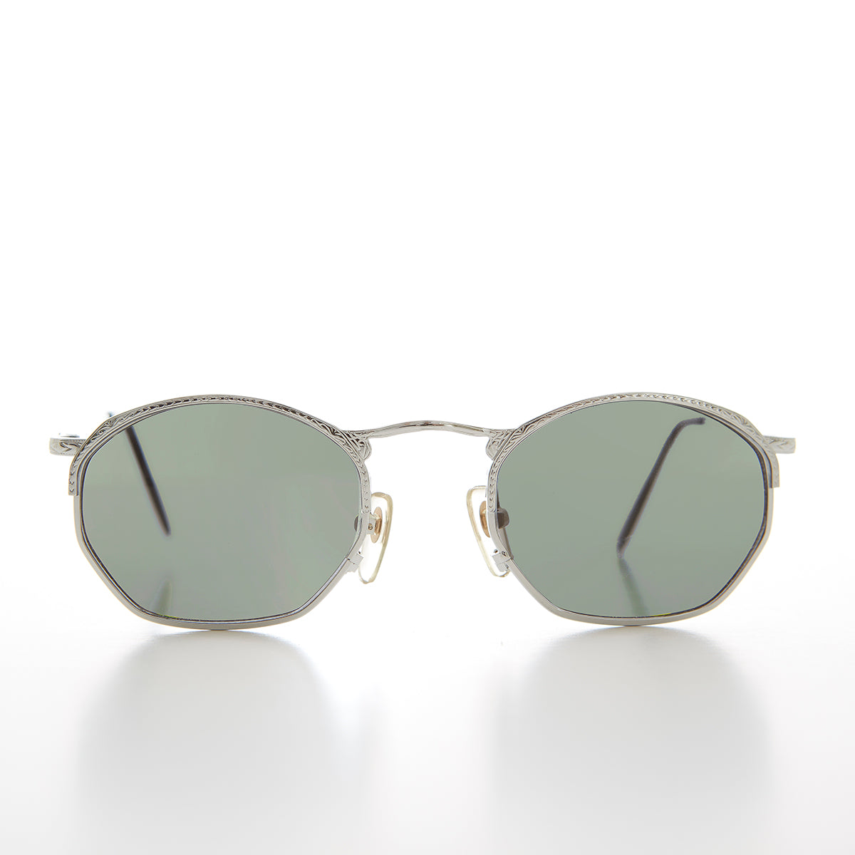 Semi Octagon Unisex Metal Vintage Sunglass  - Onas