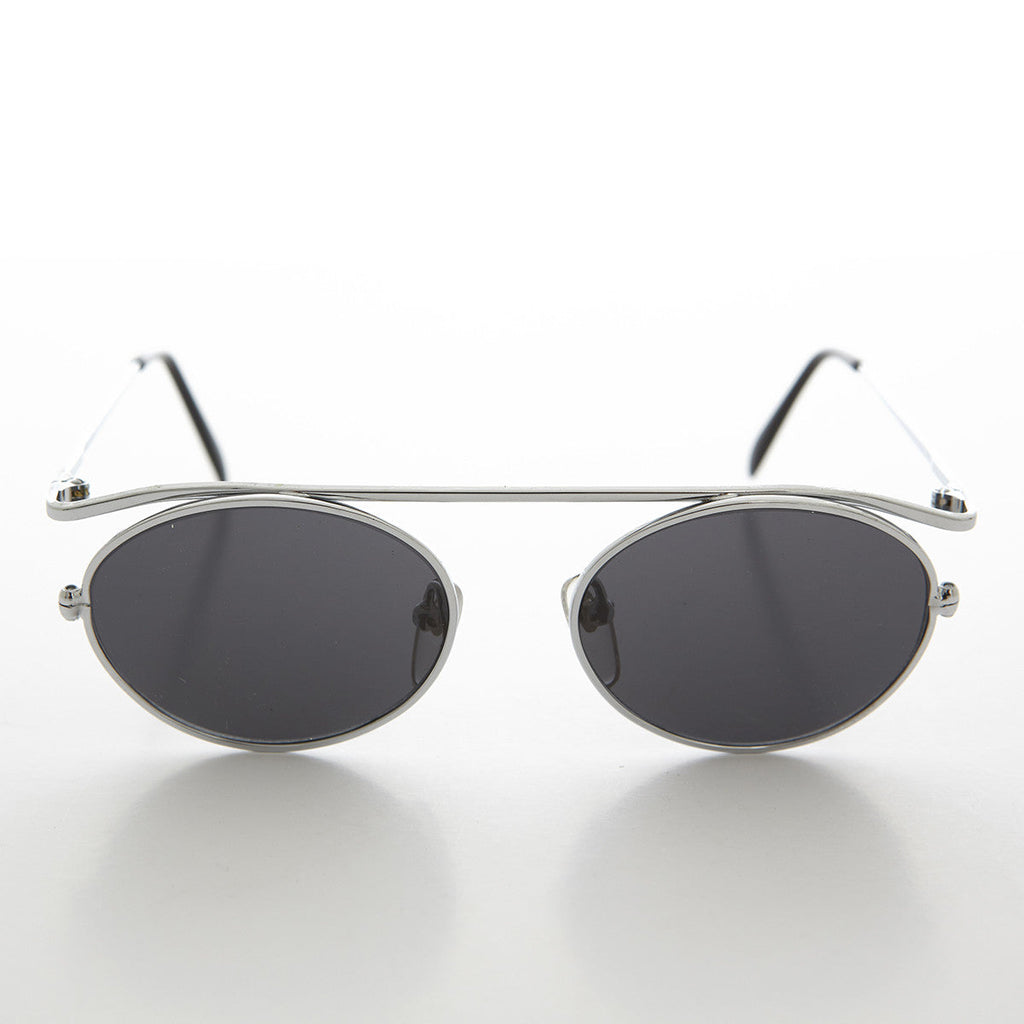 Steampunk 90s Metal Aviator Vintage Sunglass - Raven