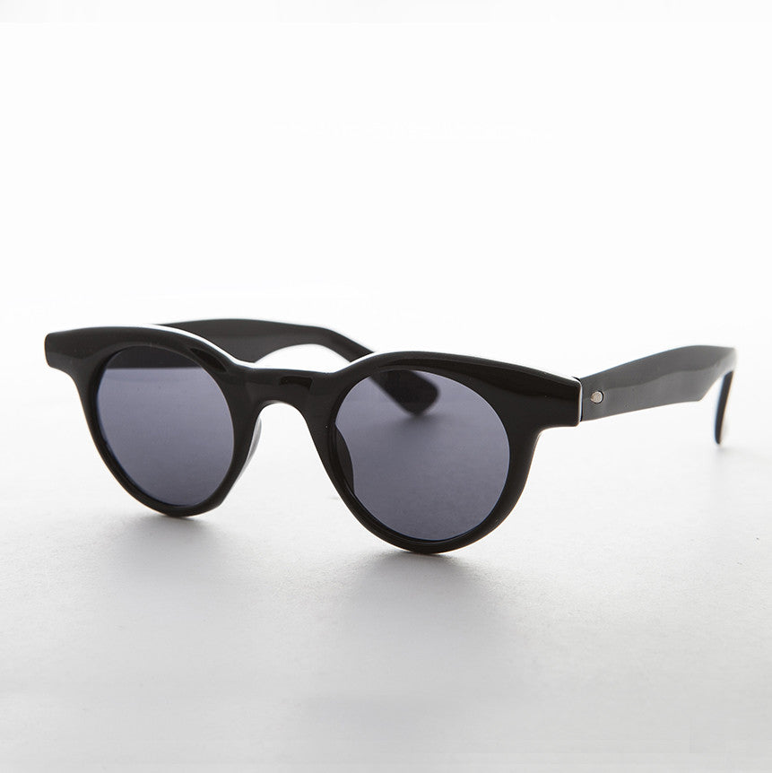 Small Round Horn Rim Preppy Vintage Sunglass - Sydney