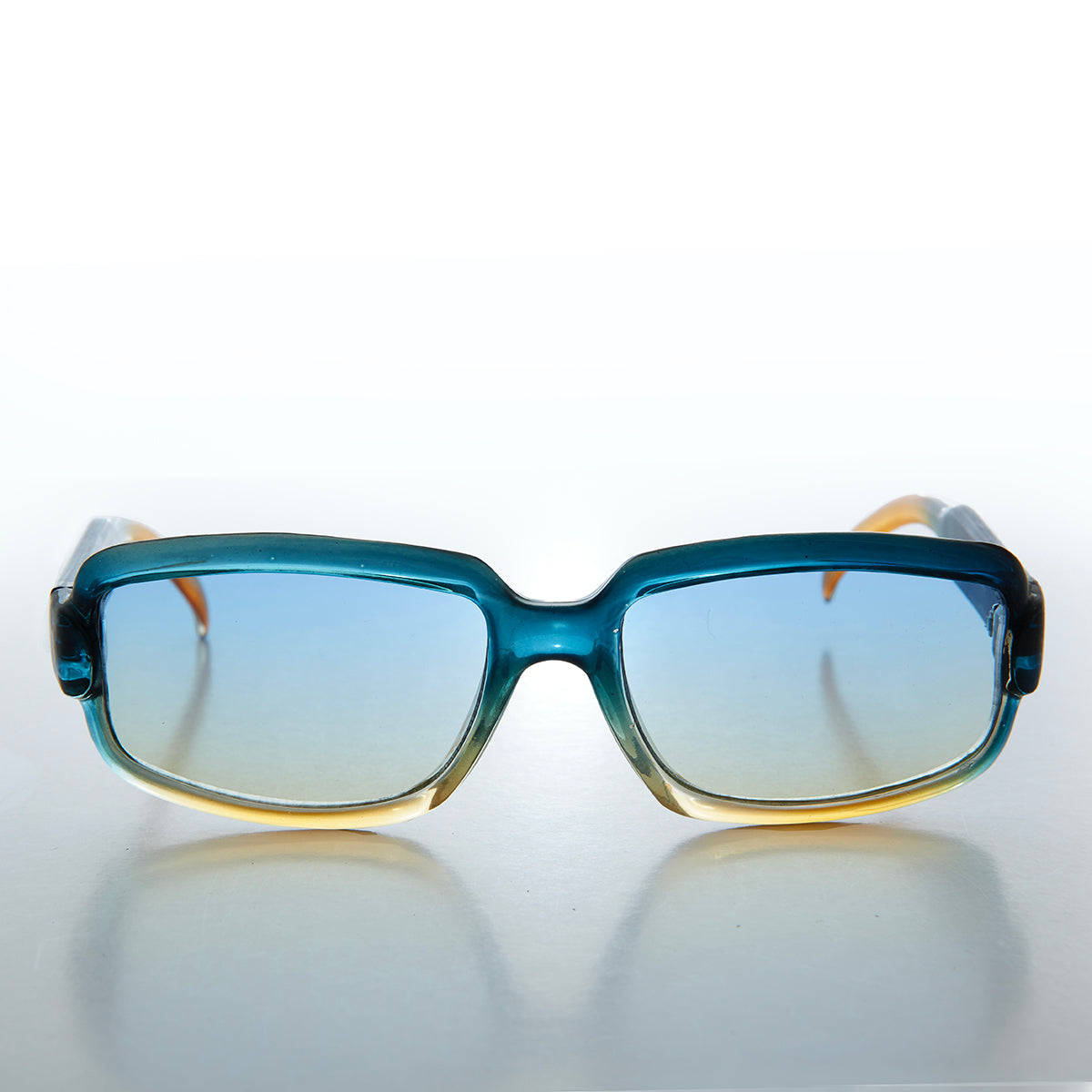 Colorful Rectangle Frame Vintage Sunglasses - Talley