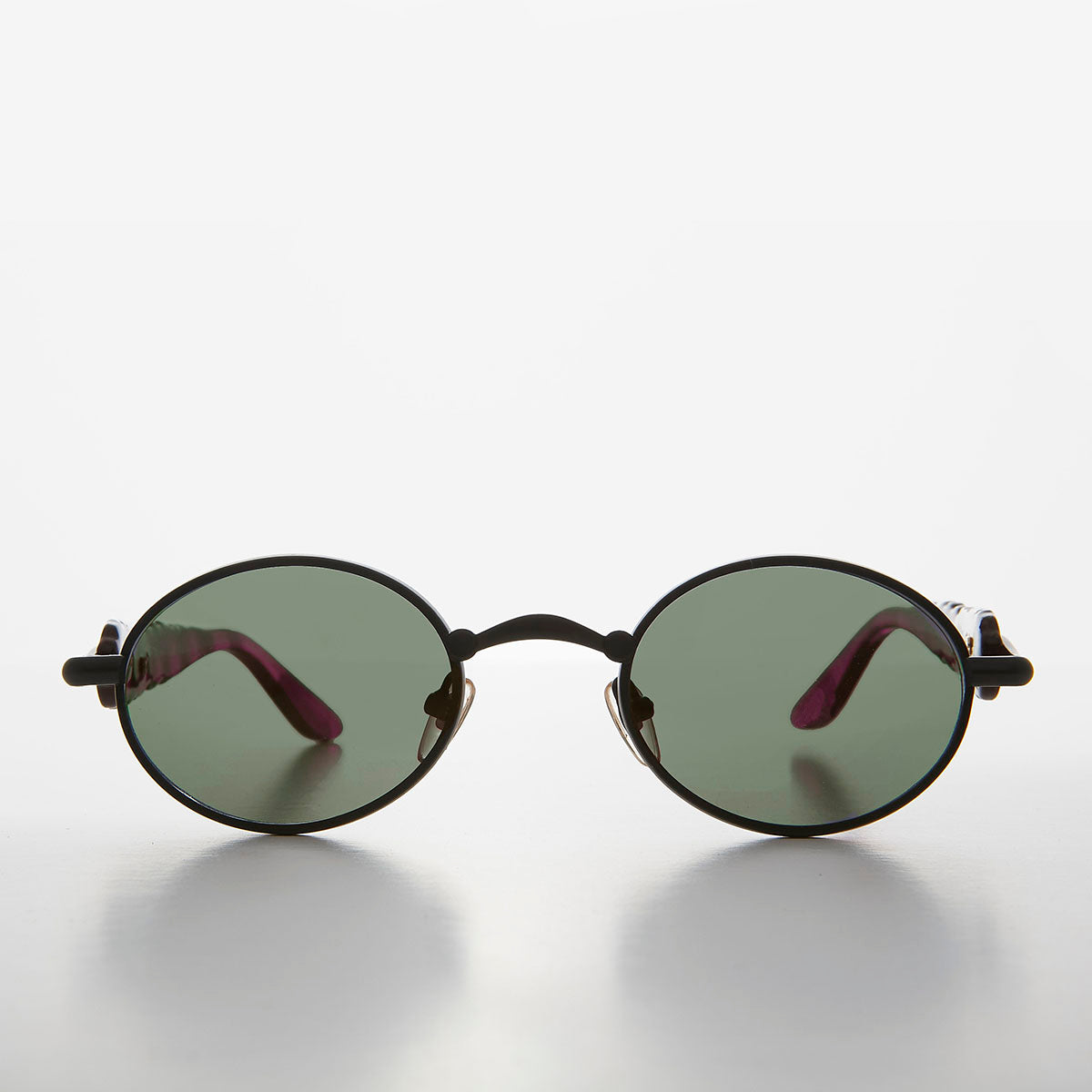 Unique 90s Oval Lens Vintage Sunglass Jagged Temple Design - Tweek