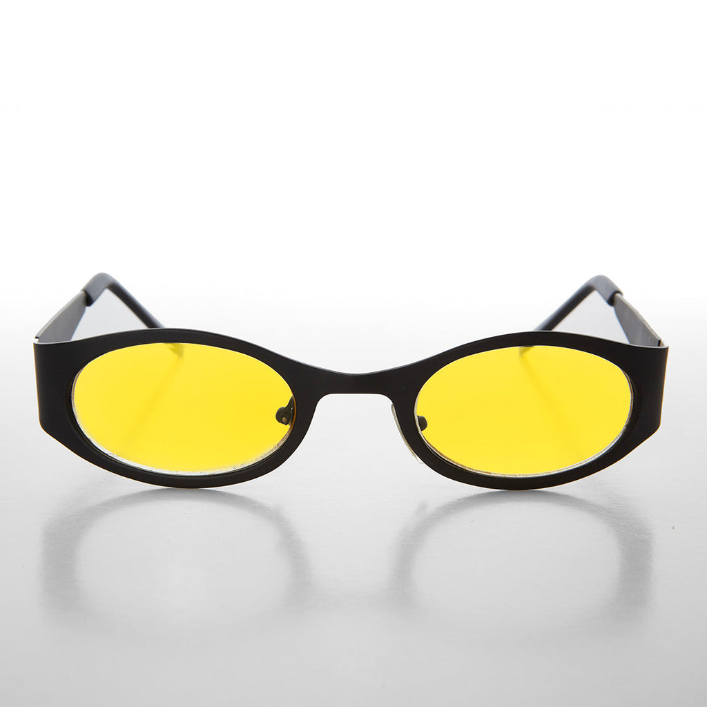 Black Oval 90s Vintage Sunglasses - Zal