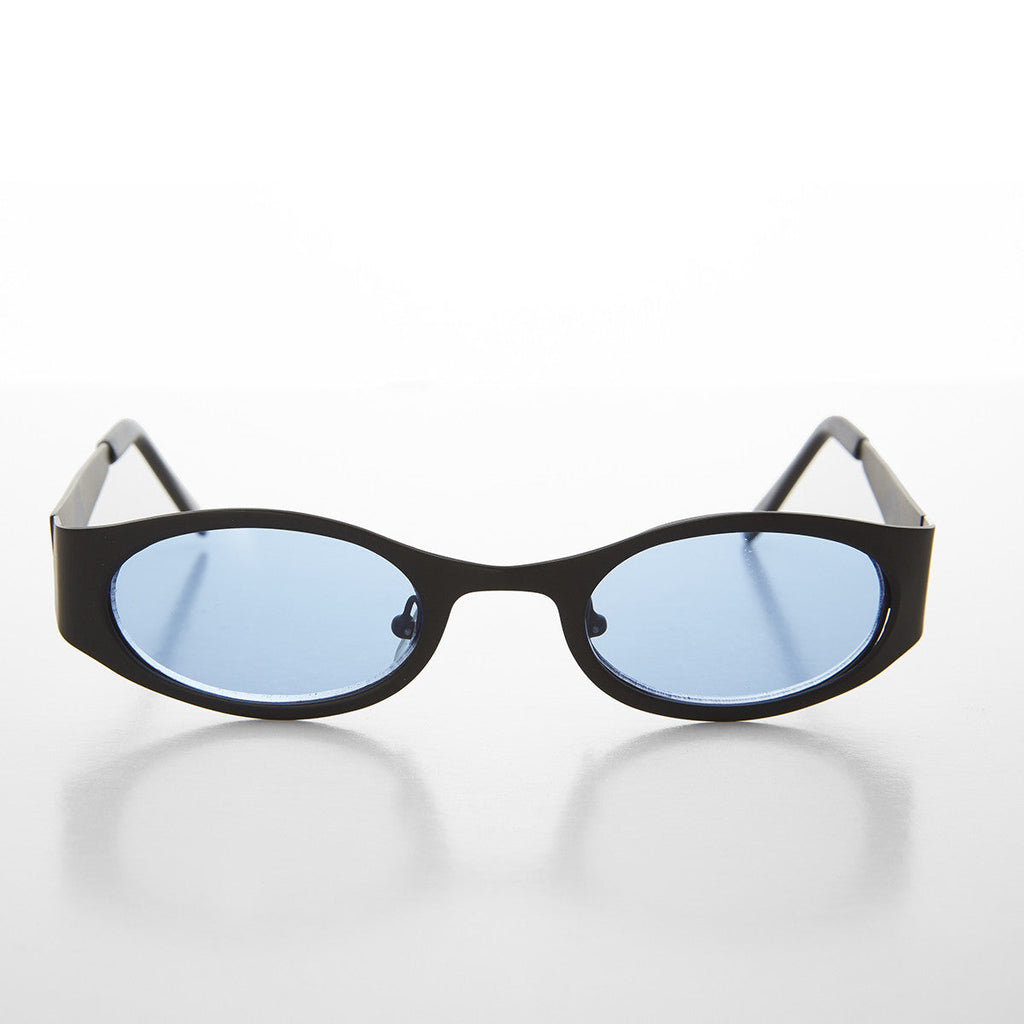 Black Oval 90s Vintage Sunglasses - Zal