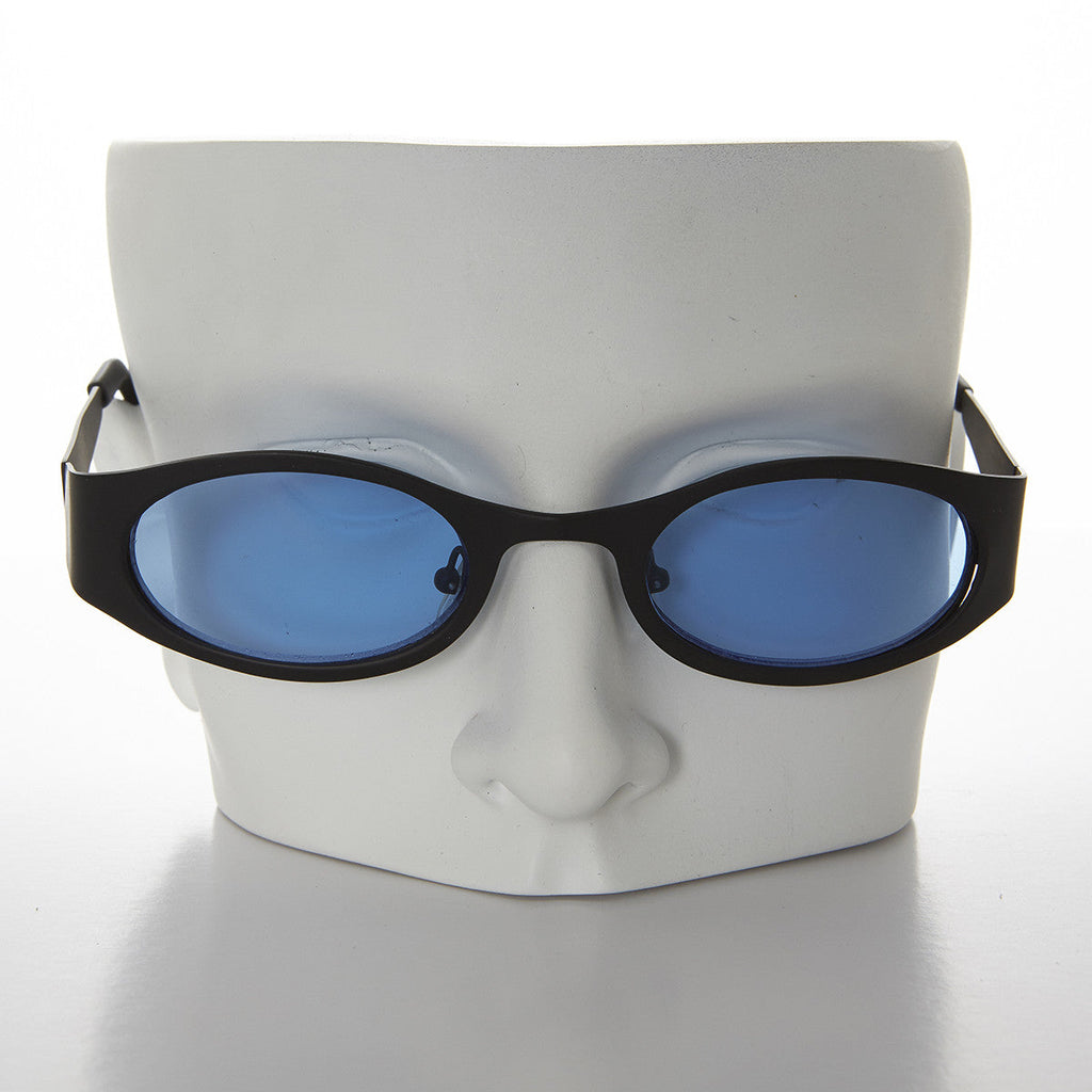 Black Oval 90s Vintage Sunglasses - Zal